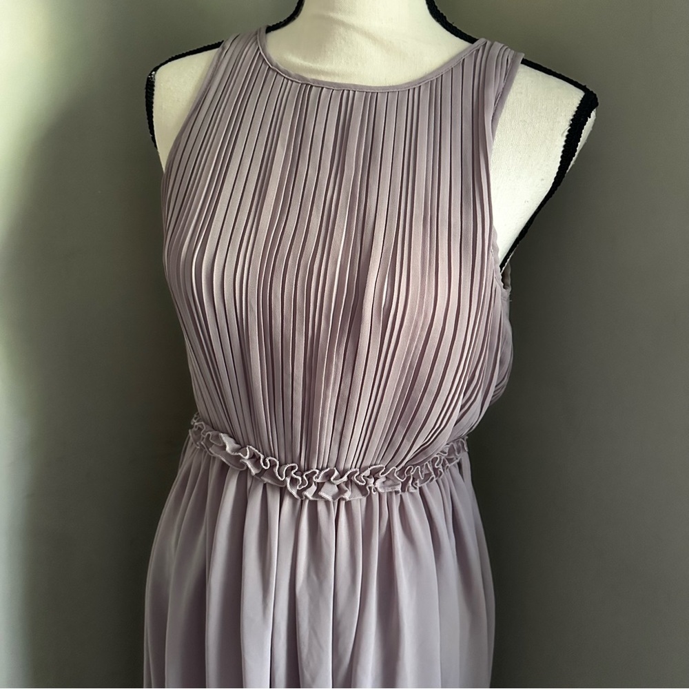 H&M | Pleated Chiffon Dress Dusky Purple | size 6 - Picture 6 of 16